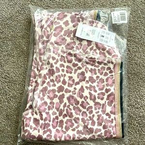 spiritual gangster leggings L new wit tags leopard black and gold side stripe